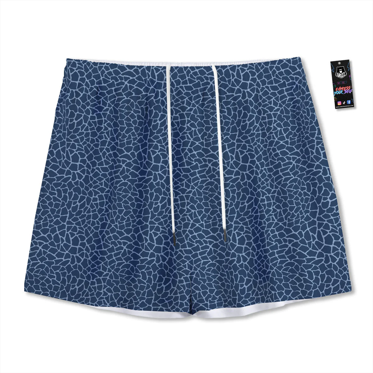 Giraffe Blue Print Mesh Shorts