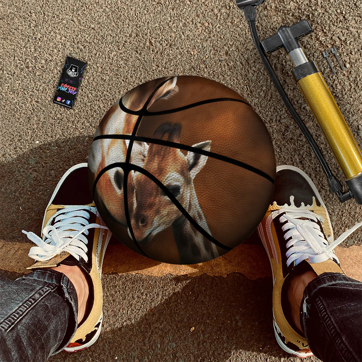 Giraffe Brown Print Basketball - Image 3