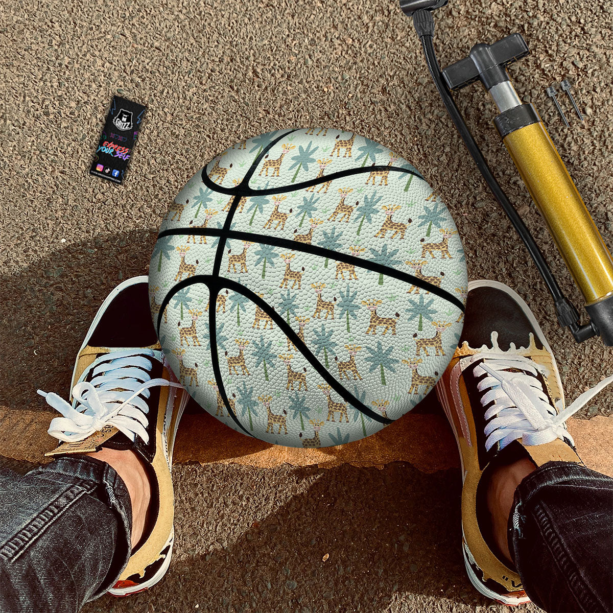 Giraffe Cartoon Print Pattern Basketball - Image 3