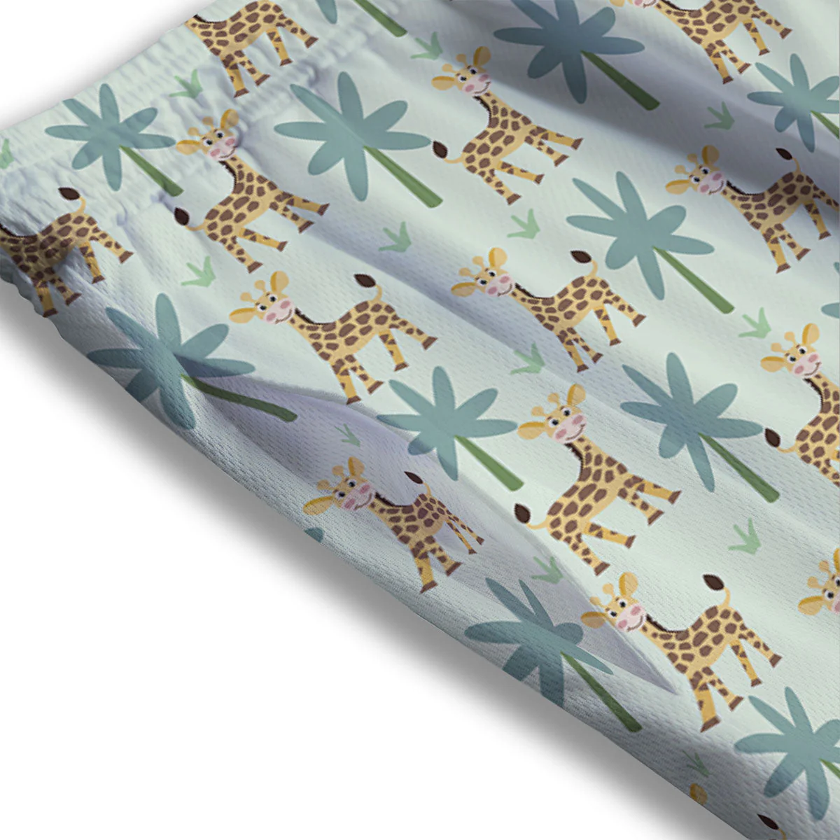 Giraffe Cartoon Print Pattern Mesh Shorts - Image 3