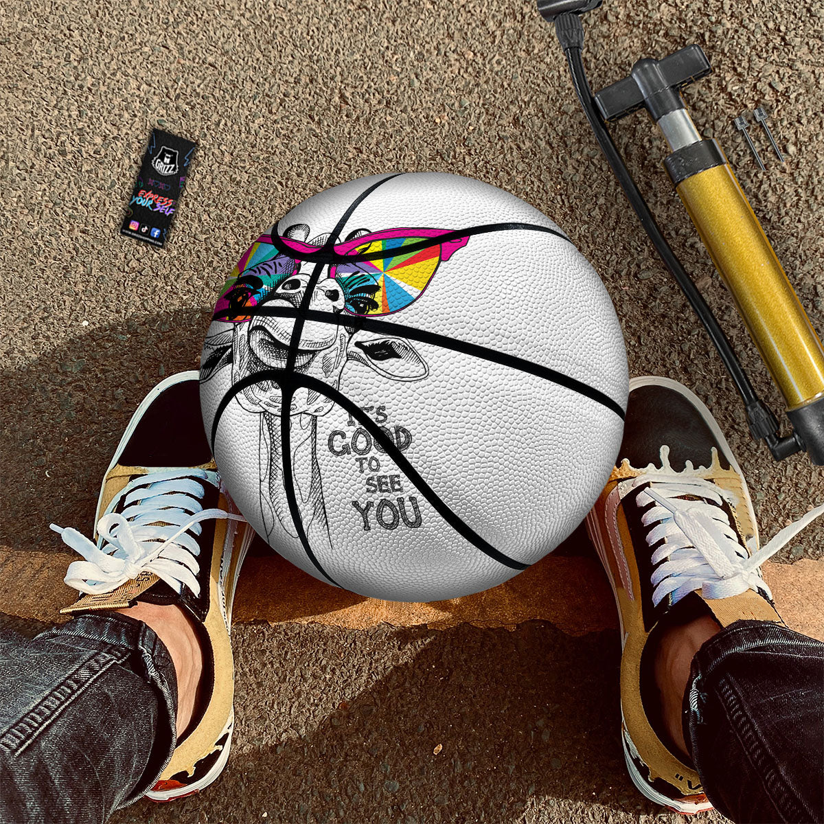 Giraffe Funny Print Basketball - Image 2