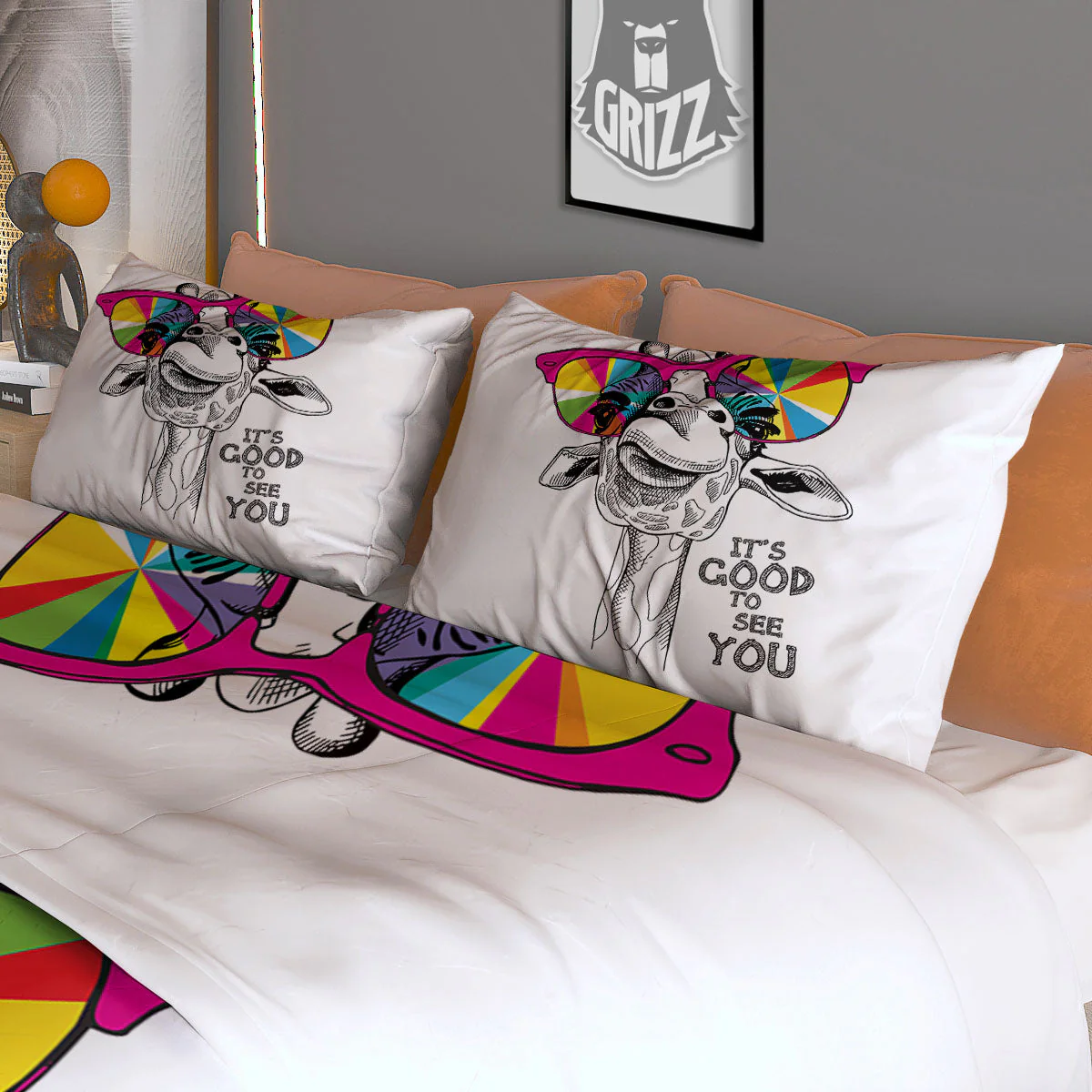 Giraffe Funny Print Duvet Cover Bedding Set - Image 3