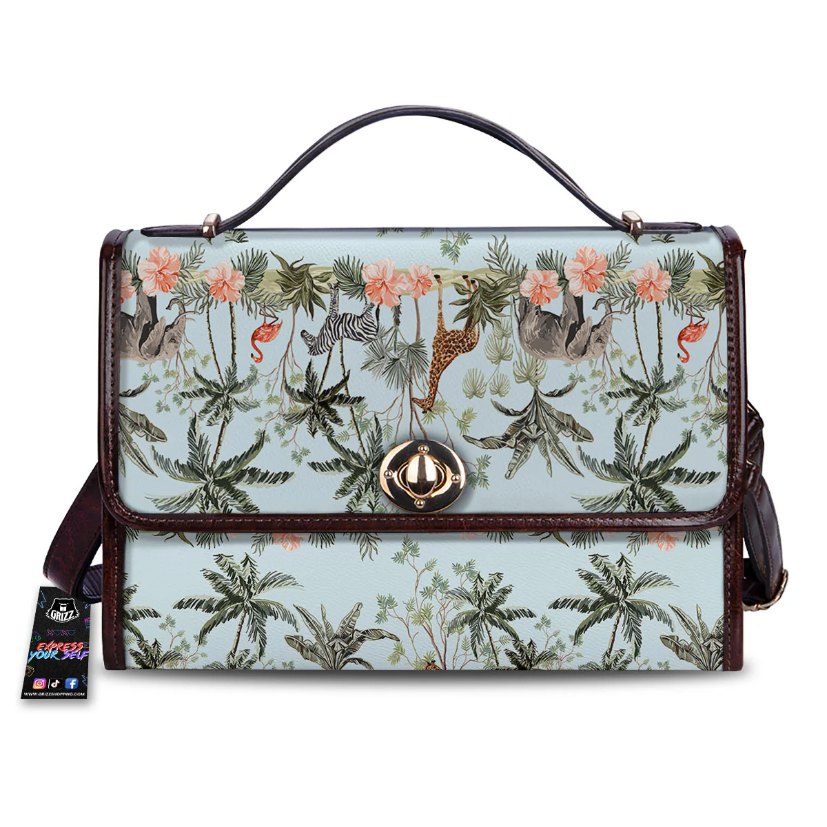 Giraffe Tropical Zebra Print Pattern Women's Satchel Bag
