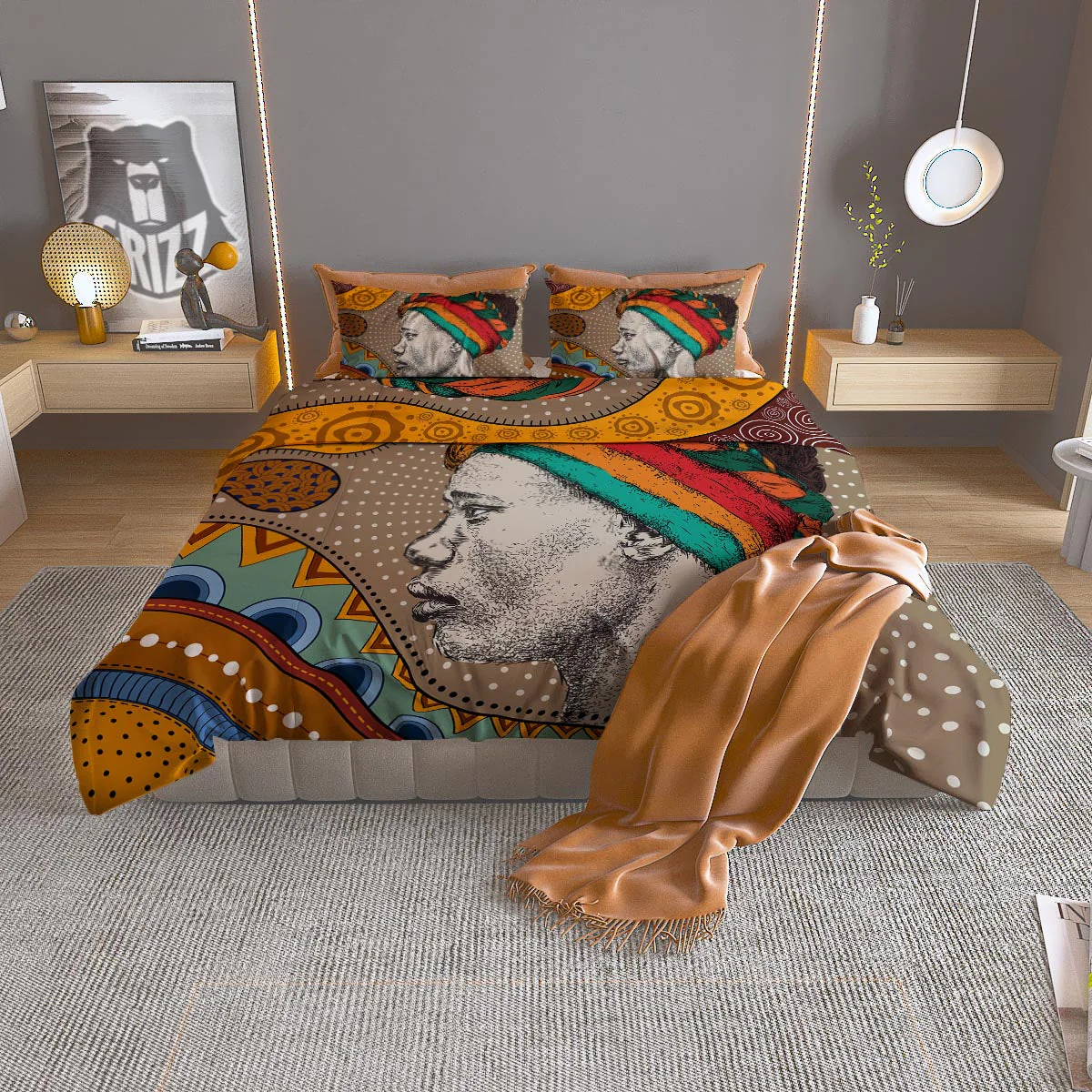 Girl Tribal African Print Duvet Cover Bedding Set
