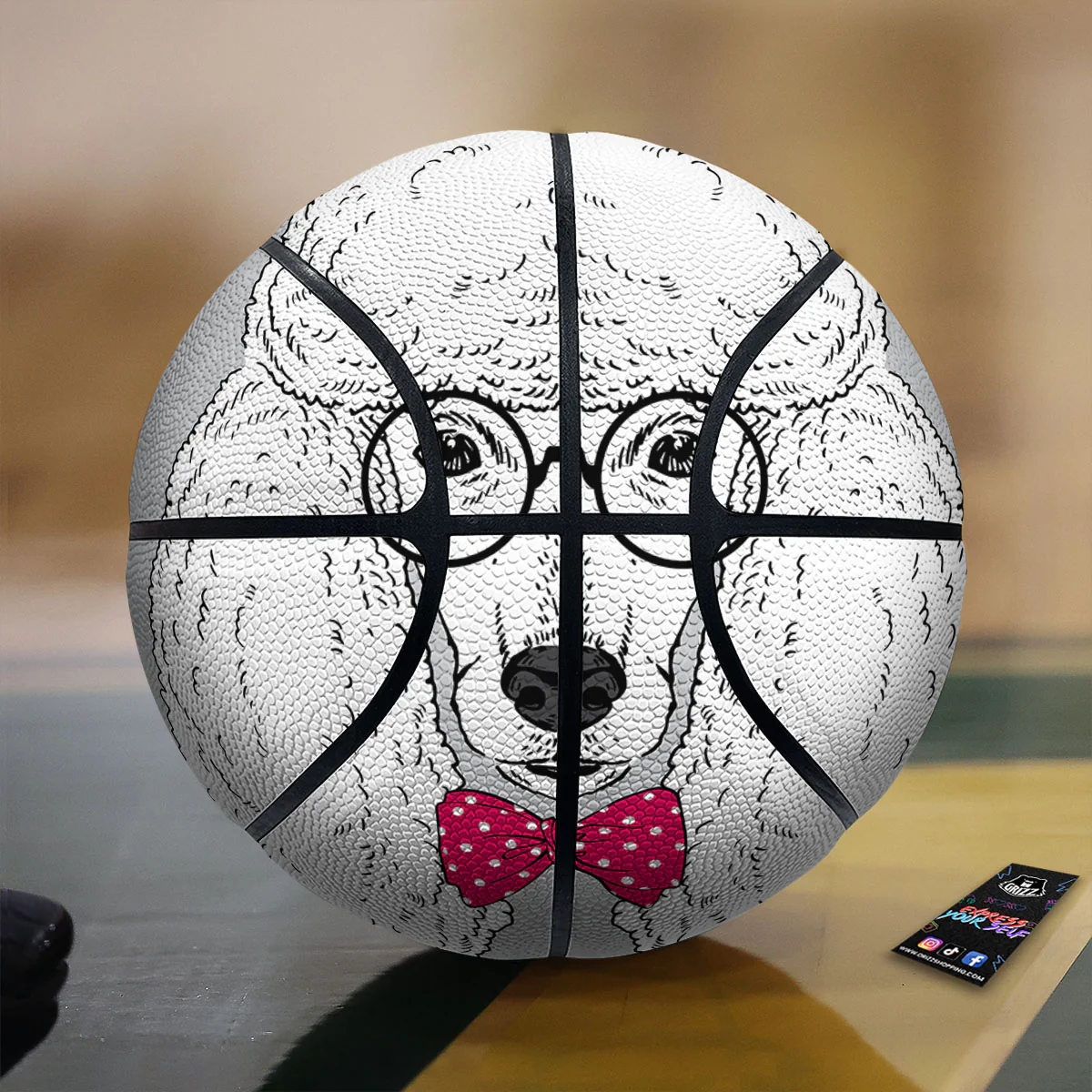 Glasses Poodle Print Basketball