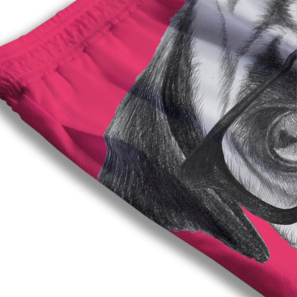 Glasses Pug Portrait Print Mesh Shorts - Image 3