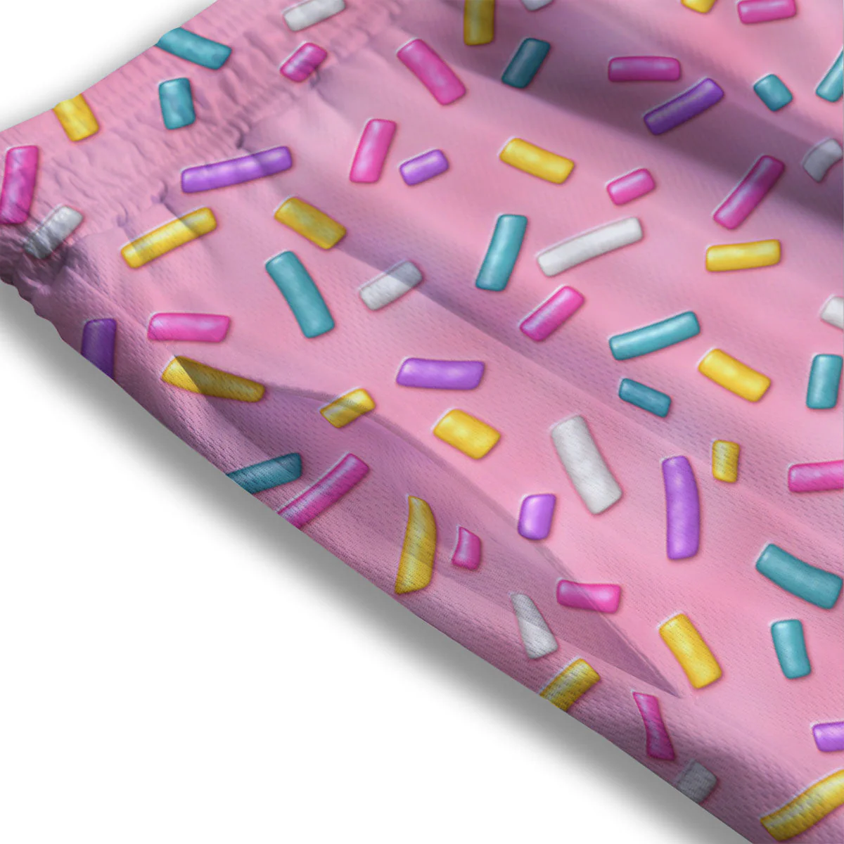 Glazed Donut Pink Print Pattern Mesh Shorts - Image 3