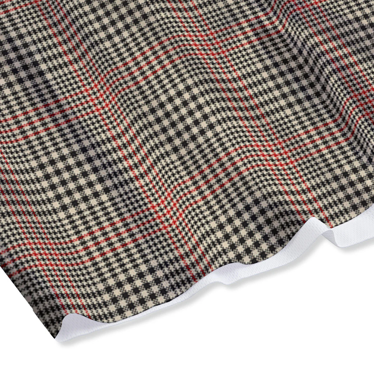 Glen Plaid Brown Beige Print Mesh Shorts - Image 4
