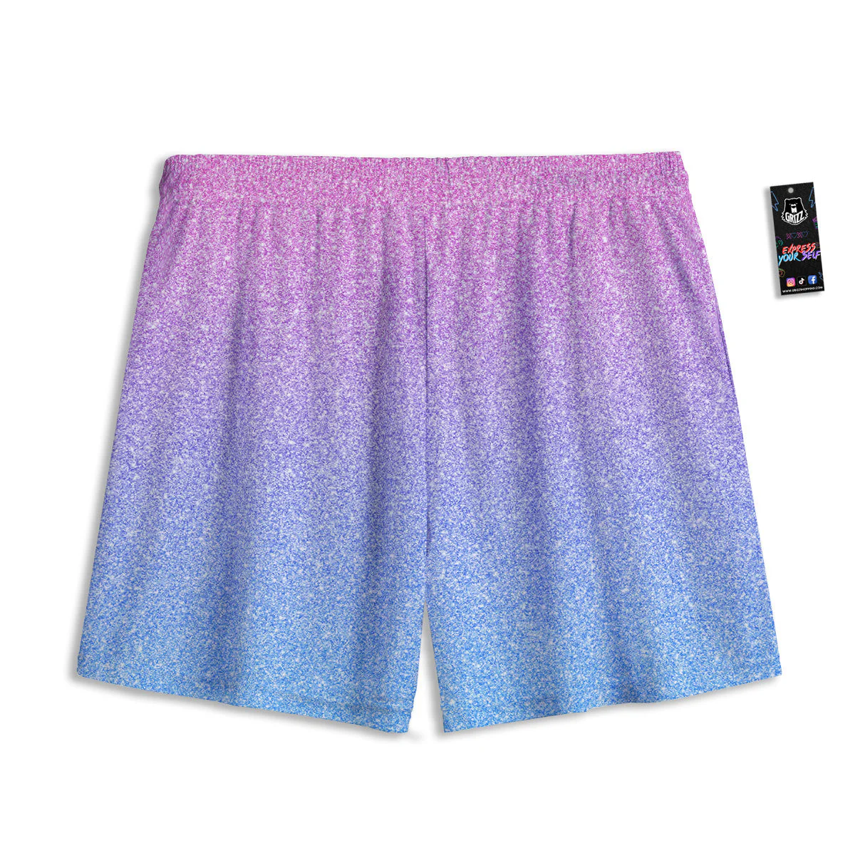 Glitter Artwork Pastel Print Pattern Mesh Shorts - Image 2