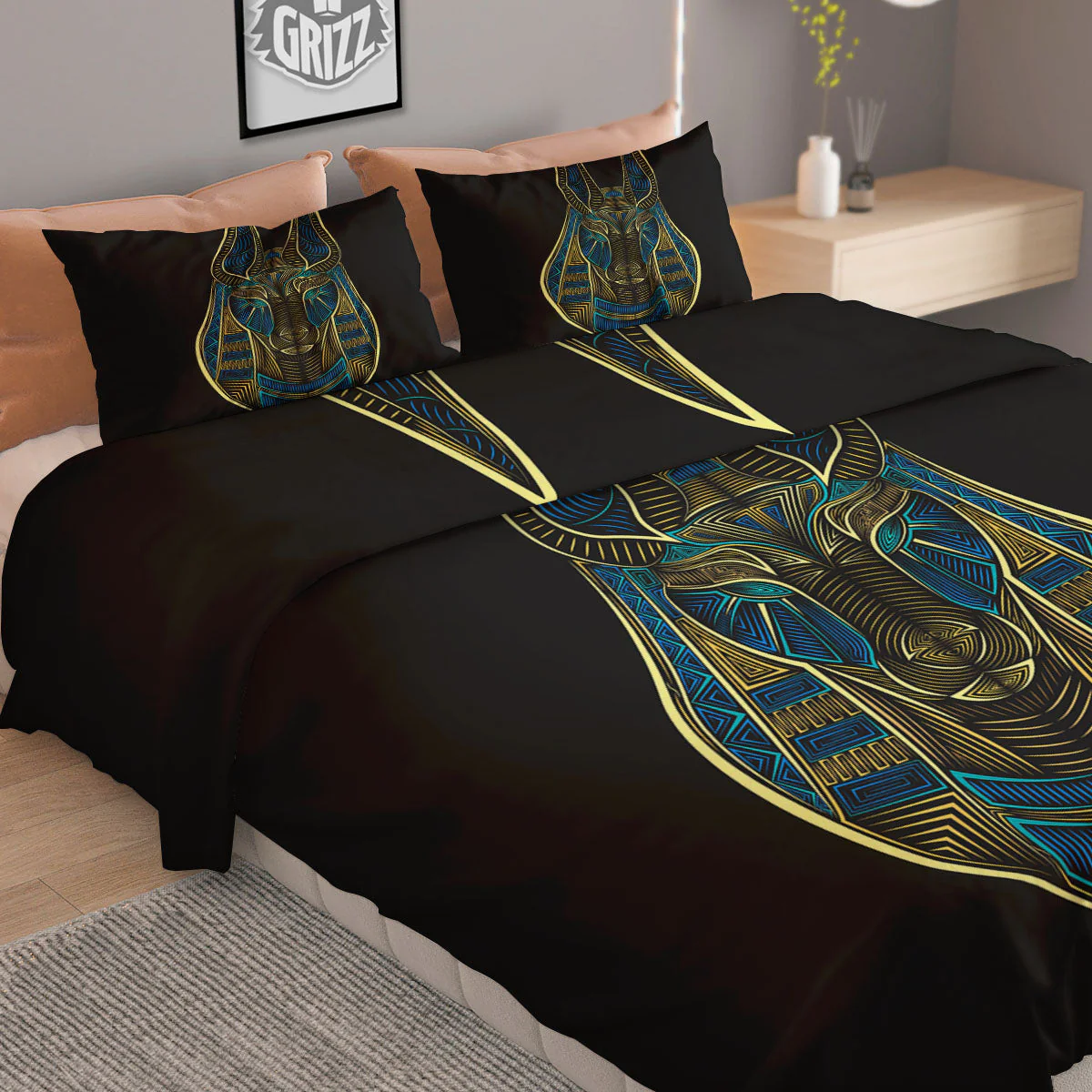 Gods Ancient Egyptian Print Duvet Cover Bedding Set - Image 2