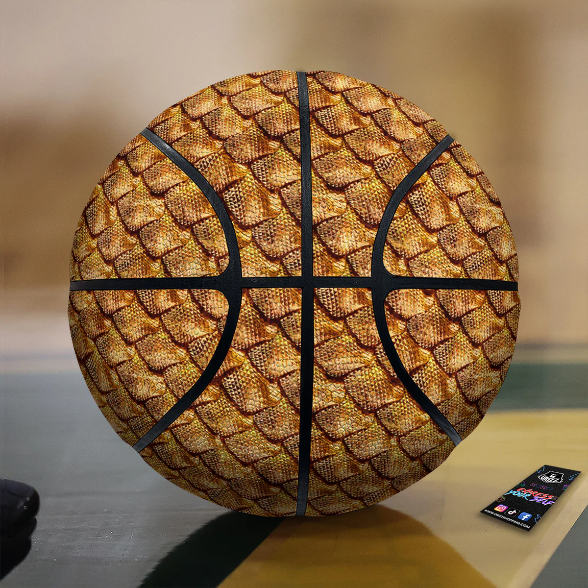 Gold Dragons Skin 3D Print Pattern Basketball