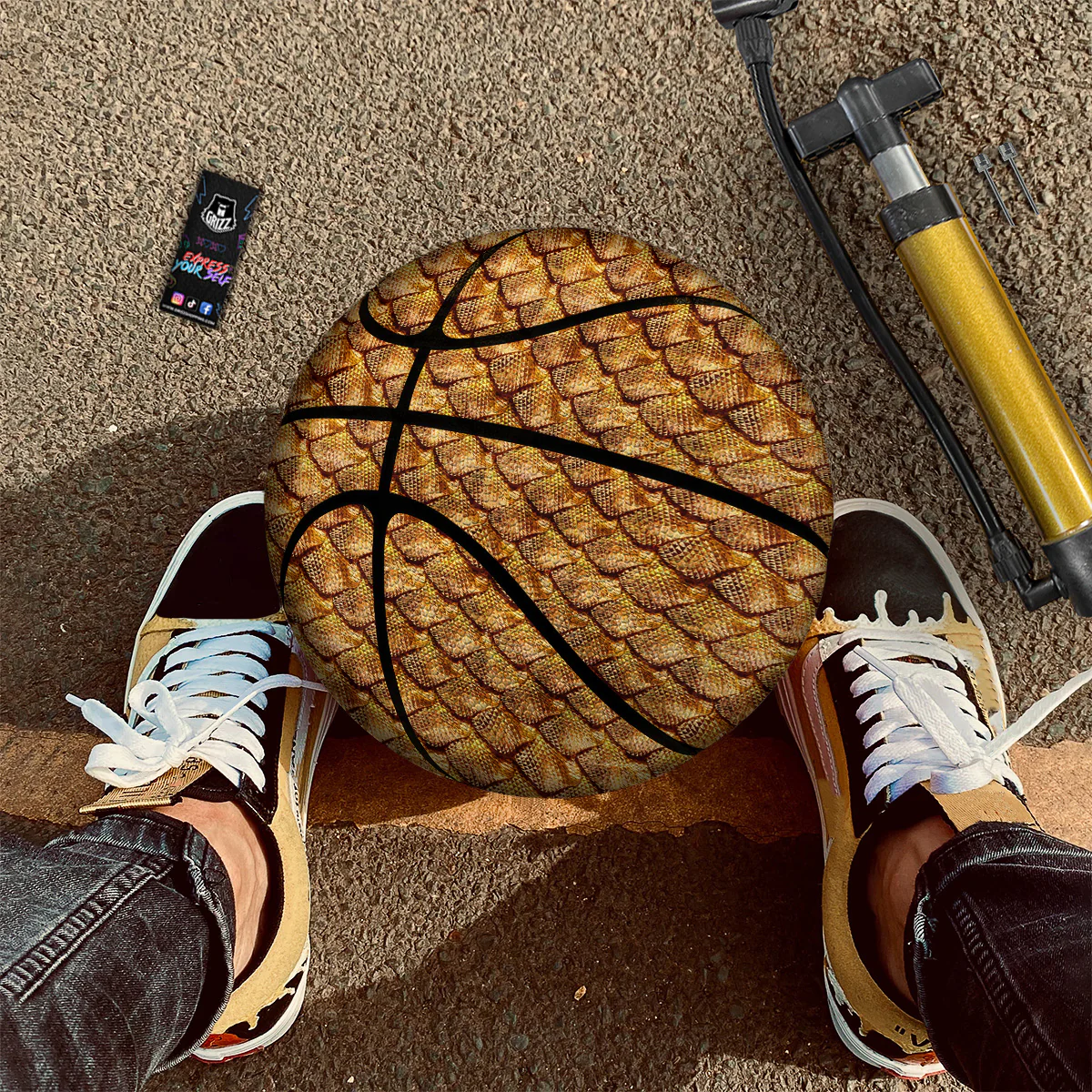 Gold Dragons Skin 3D Print Pattern Basketball - Image 2