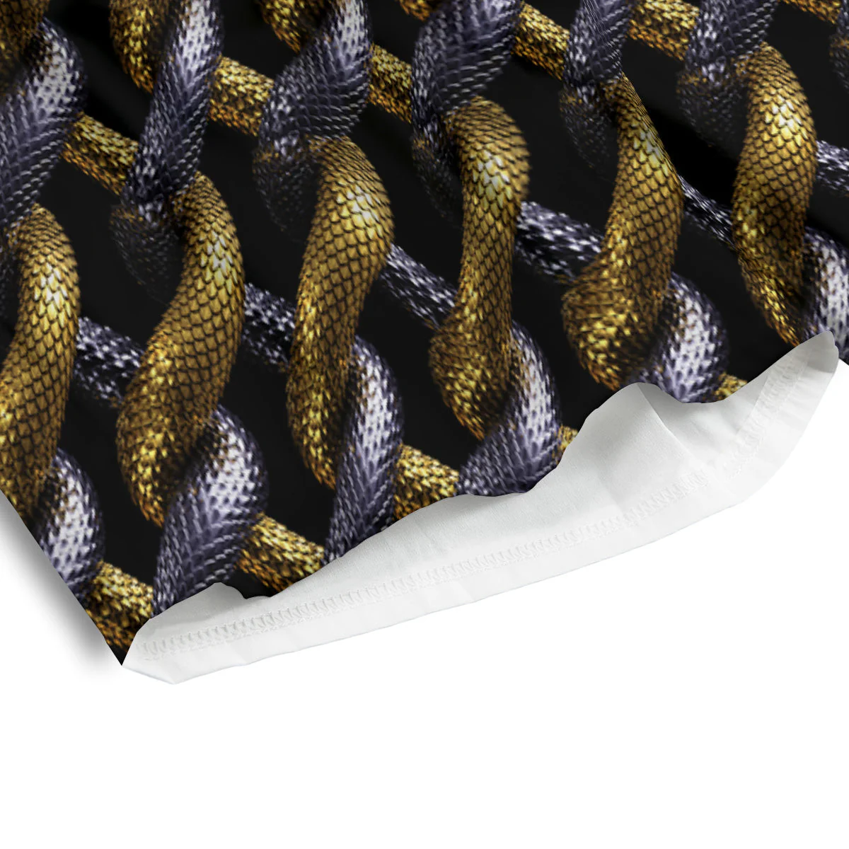 Golden And Silver Snakes 3D Print Pattern Men's Athletic Shorts - Image 4