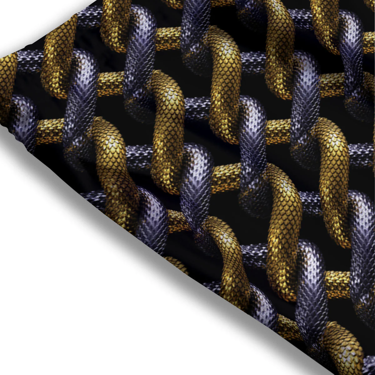 Golden And Silver Snakes 3D Print Pattern Mesh Shorts - Image 3