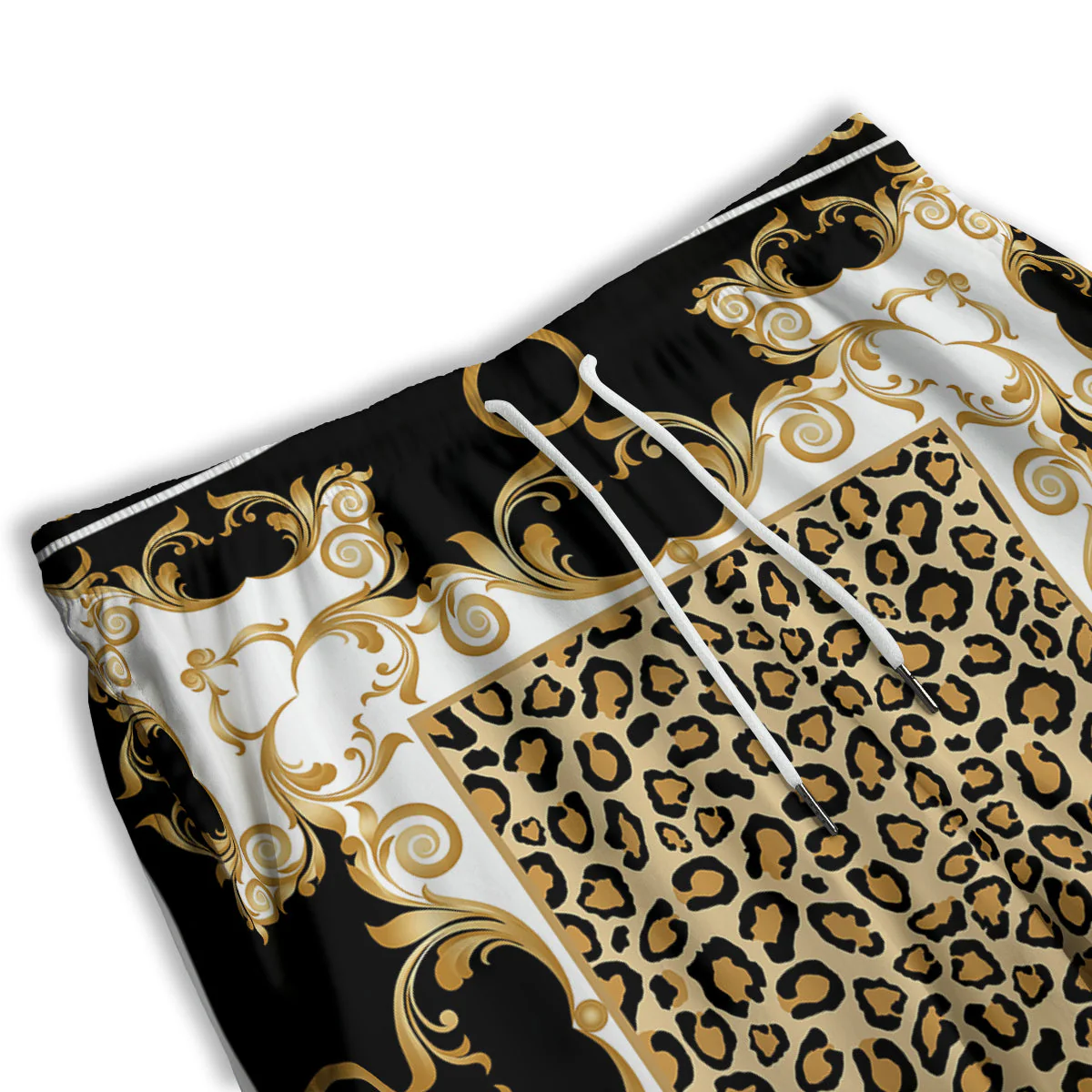 Golden Baroque And Leopard Print Men's Athletic Shorts - Image 3