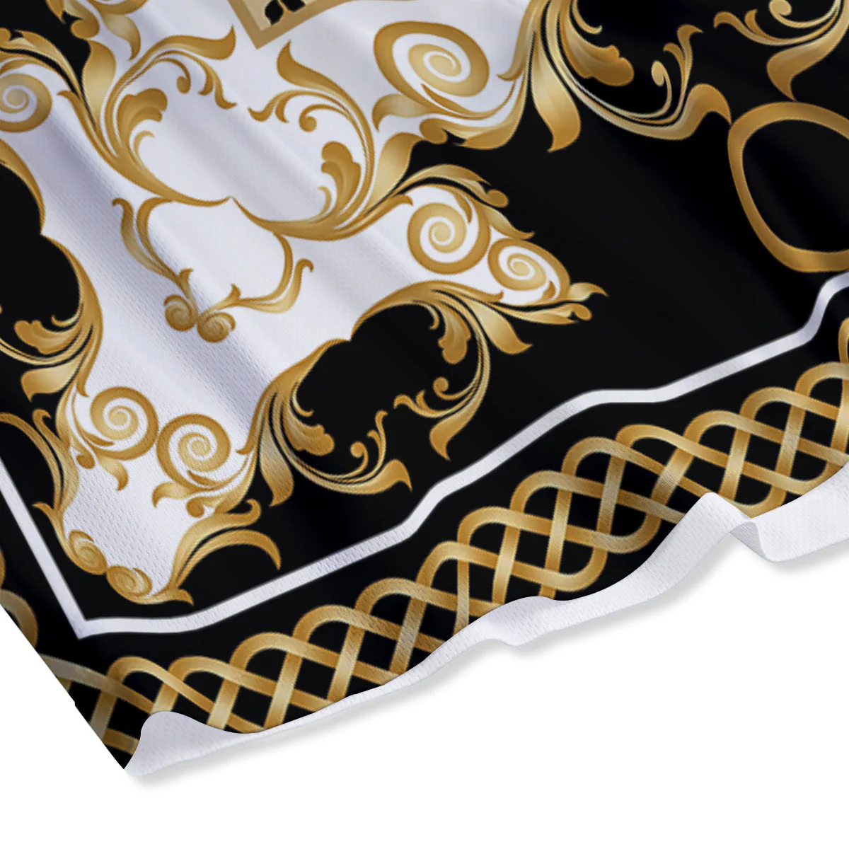 Golden Baroque And Leopard Print Mesh Shorts - Image 4