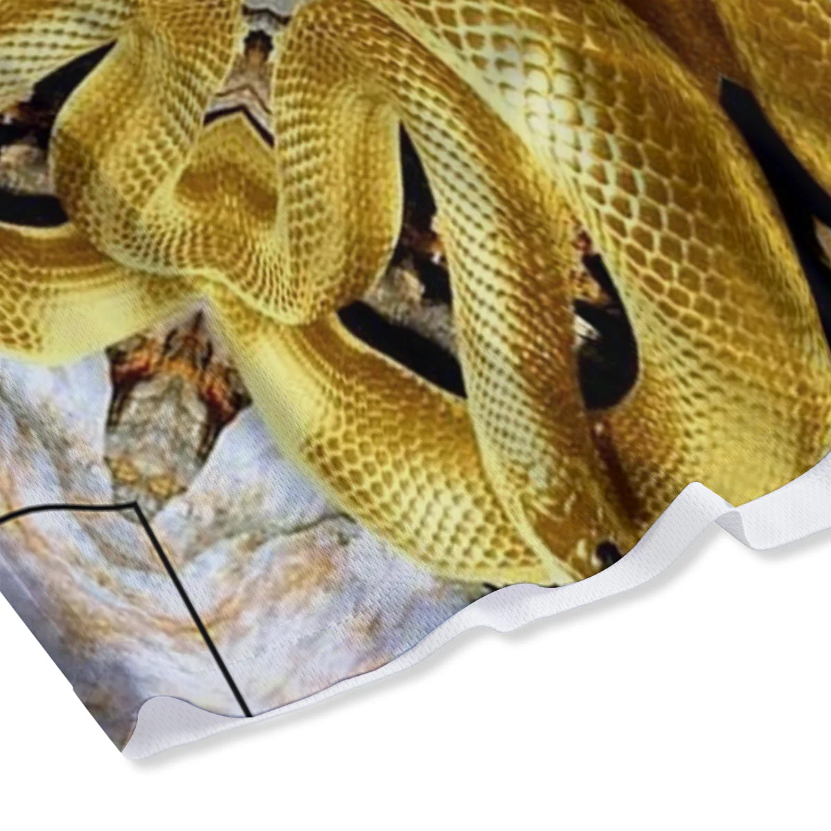 Golden Snake Kaleidoscope Print Mesh Shorts - Image 4