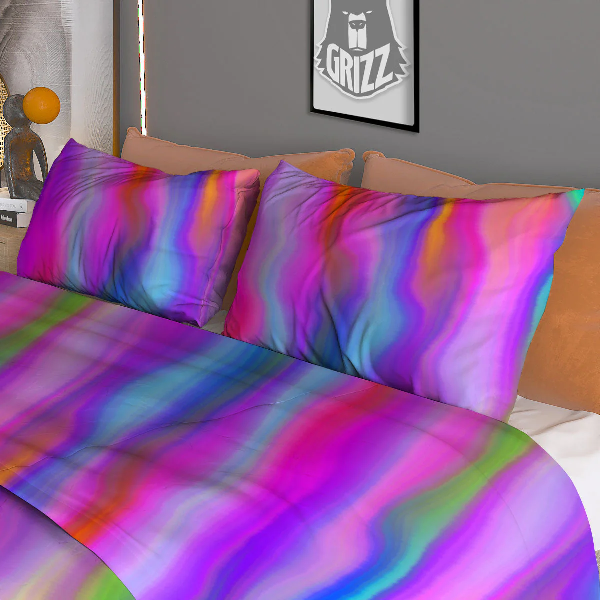 Gradient Psychedelic Print Pattern Duvet Cover Bedding Set - Image 3