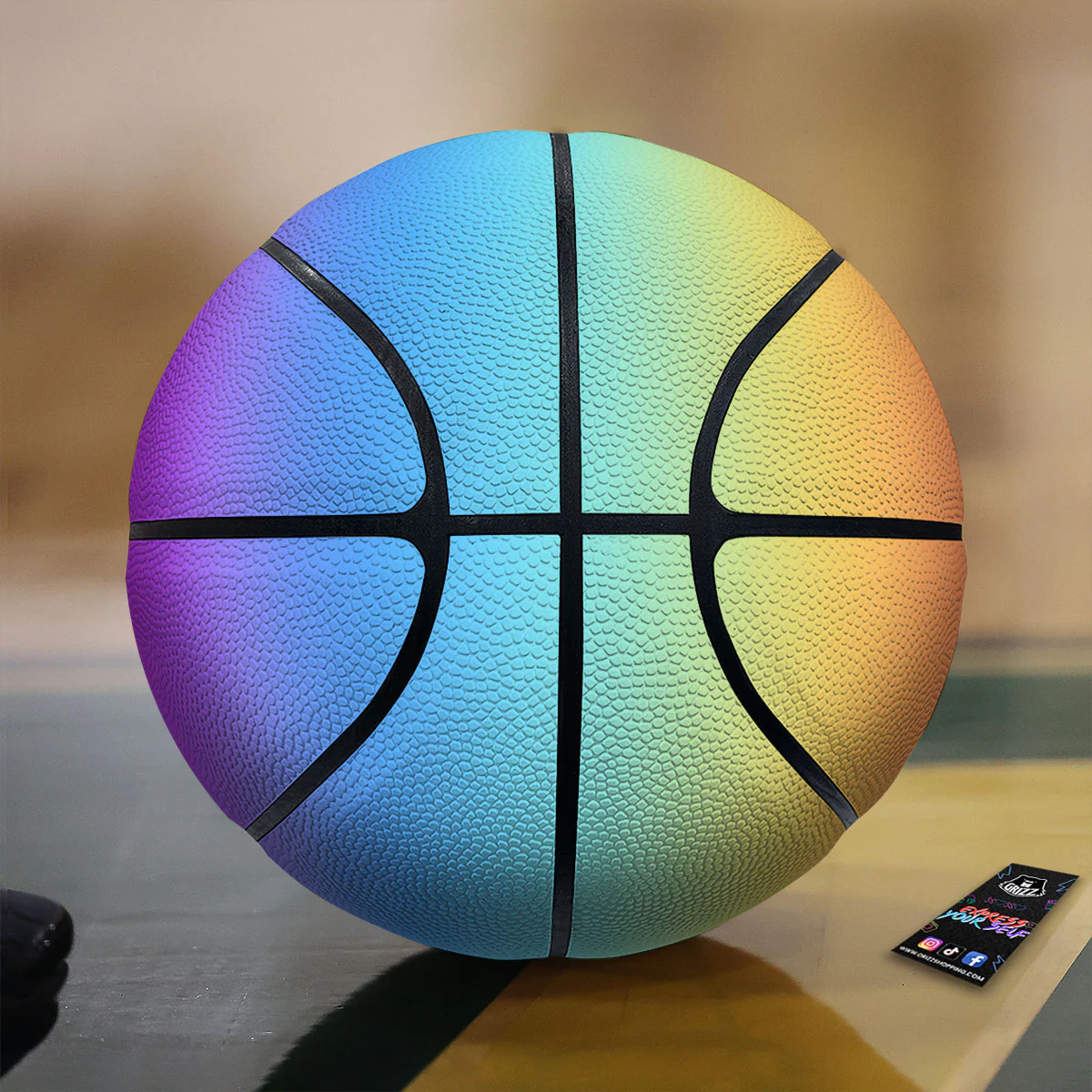 Gradient Rainbow Print Pattern Basketball