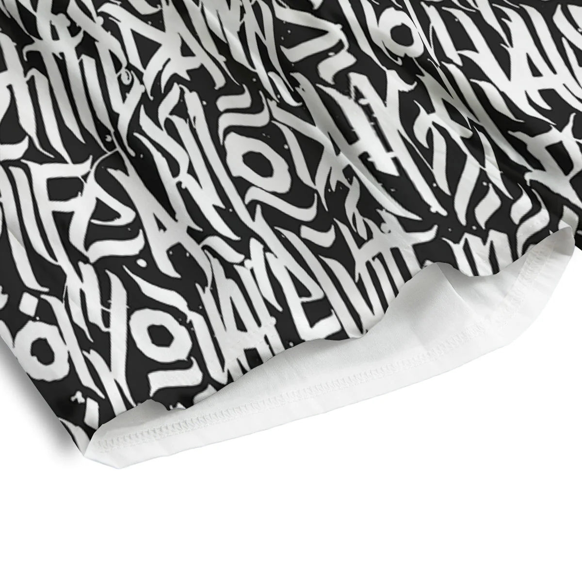 Graffiti Grunge White Text Abstract Print Men's Athletic Shorts - Image 4