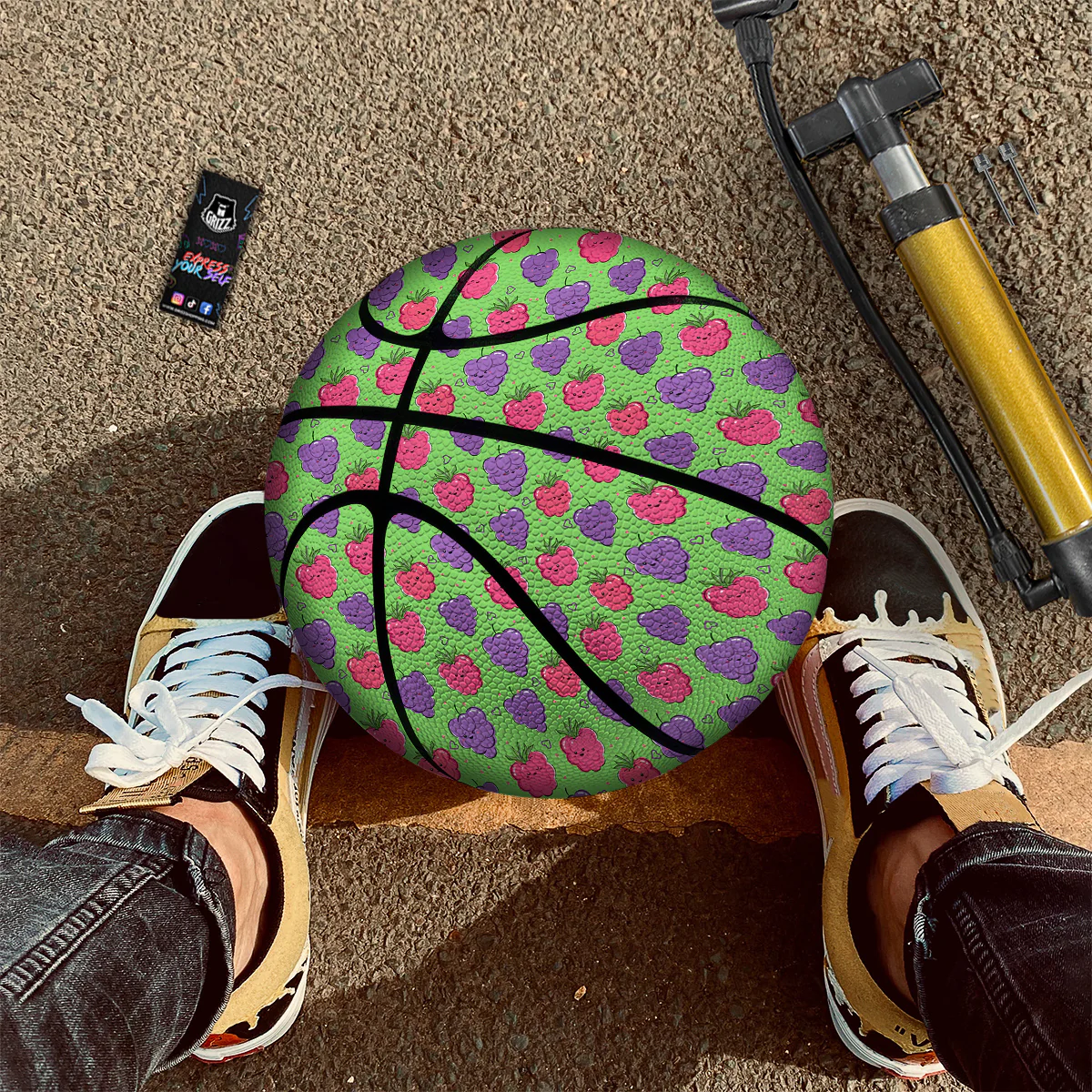 Grape Cute Print Pattern Basketball - Image 2