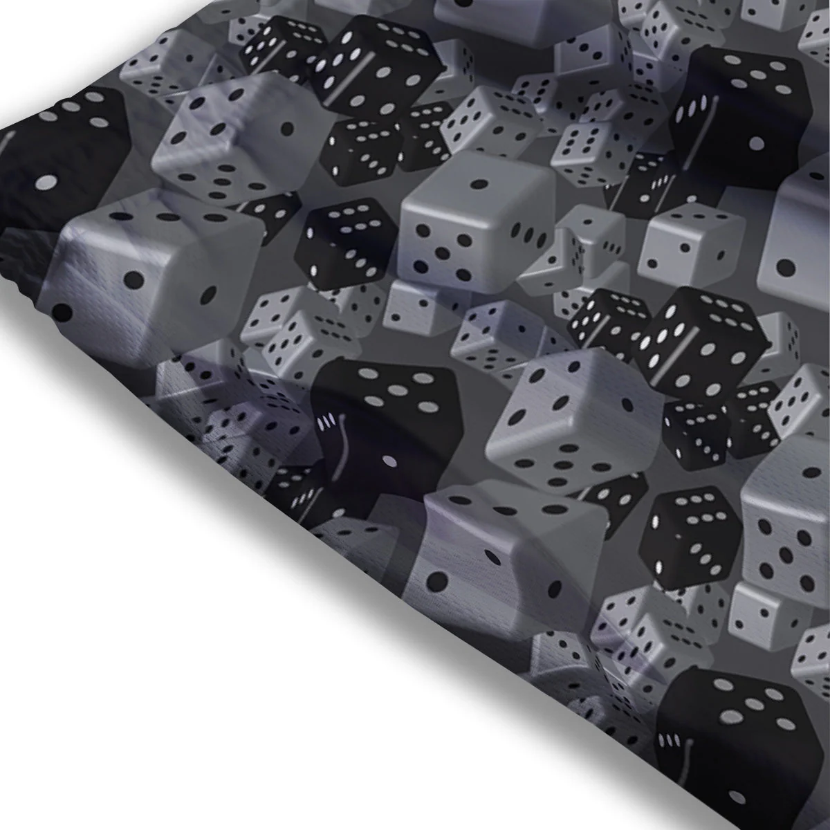Gray Black 3D Dice Print Pattern Mesh Shorts - Image 3