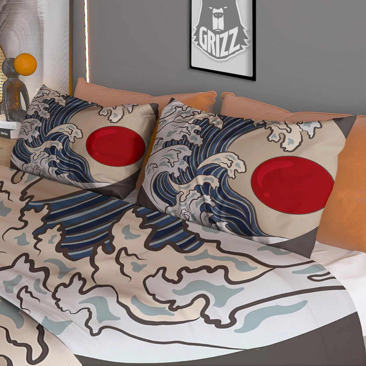 Great Kanagawa Wave Print Duvet Cover Bedding Set - Image 3