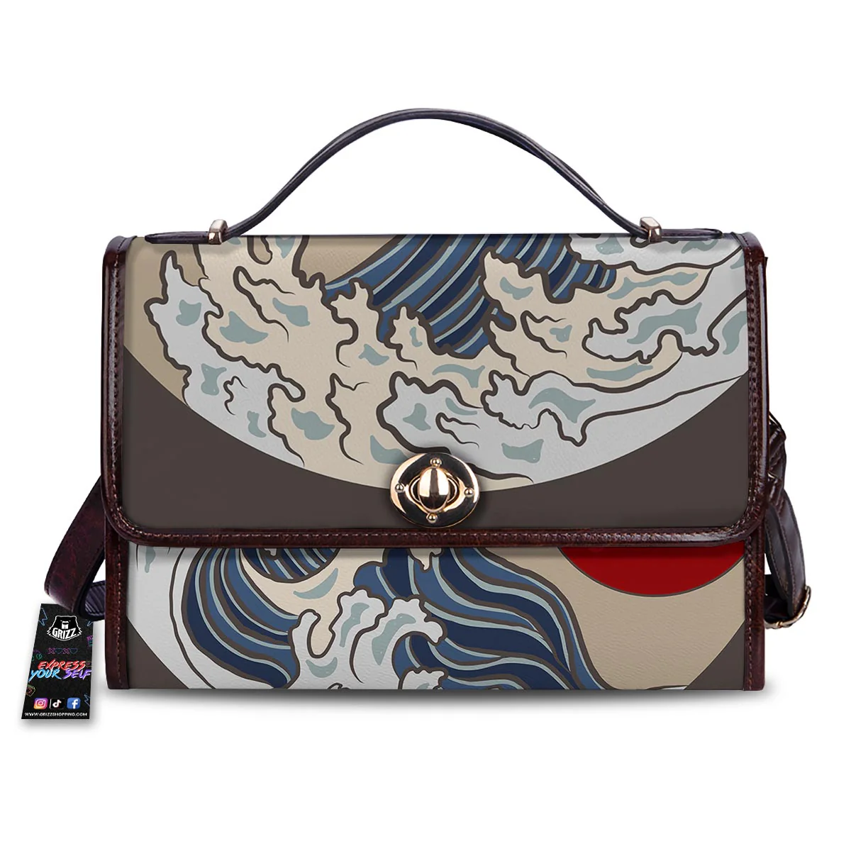 Great Kanagawa Wave Print Women's Satchel Bag