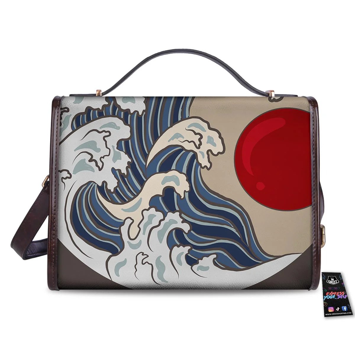 Great Kanagawa Wave Print Women's Satchel Bag - Image 2