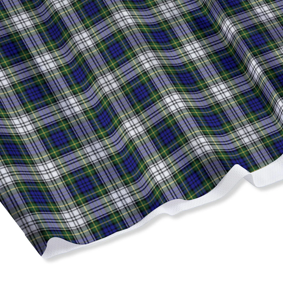 Green Blue And White Plaid Print Pattern Mesh Shorts - Image 4