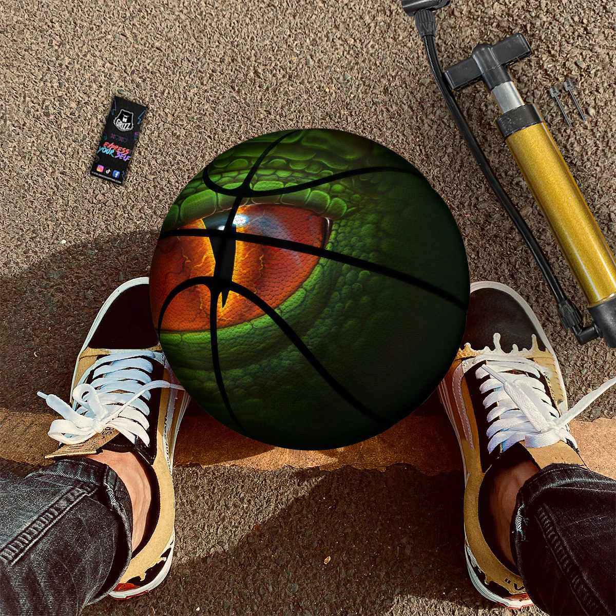 Green Dragon's Eye Print Basketball - Image 2