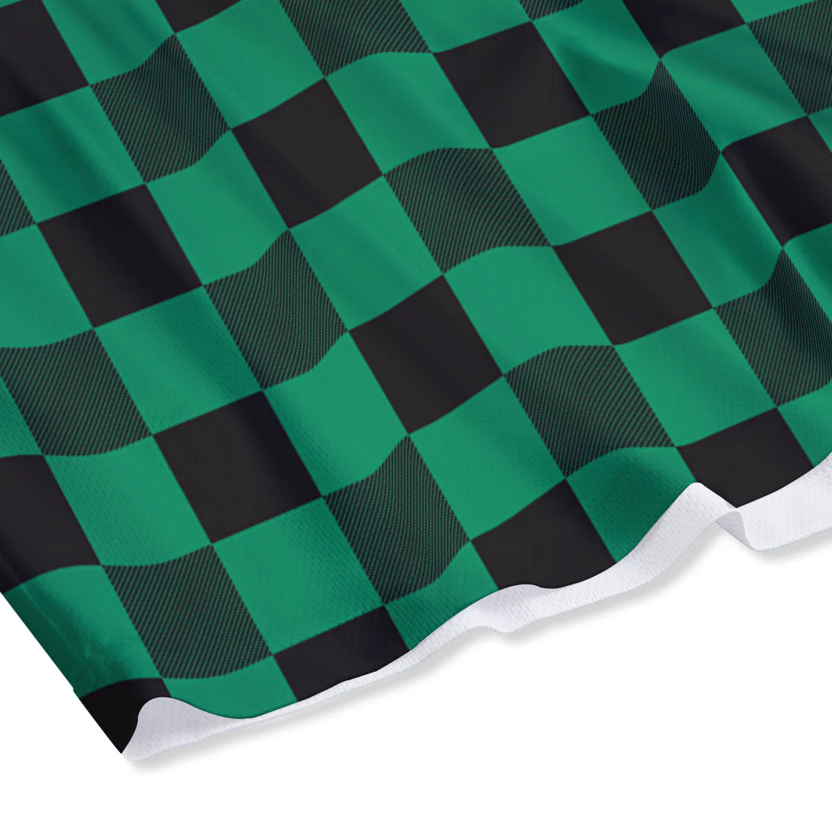 Green Forest And White Checkered Print Mesh Shorts - Image 4