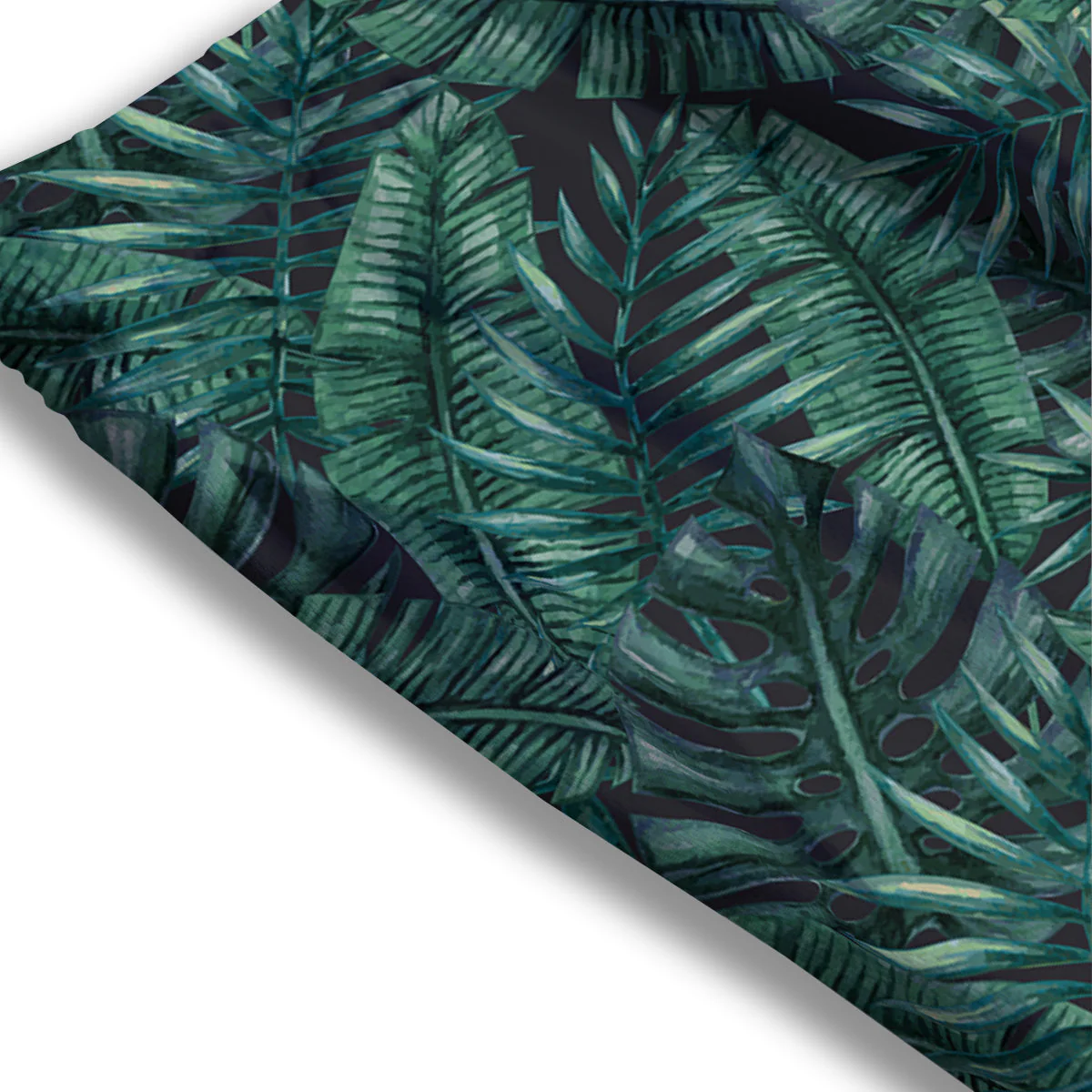 Green Leaf Tropical Print Pattern Mesh Shorts - Image 3
