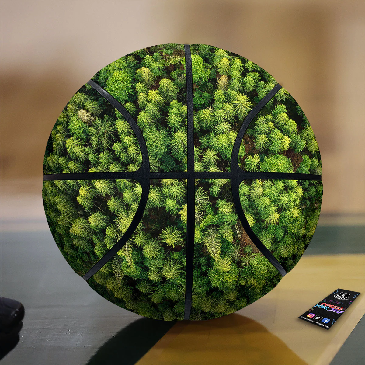 Green Pine Summer Forest Print Basketball