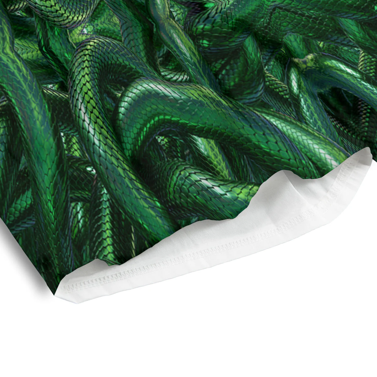 Green Snake 3D Print Pattern Men's Athletic Shorts - Image 4