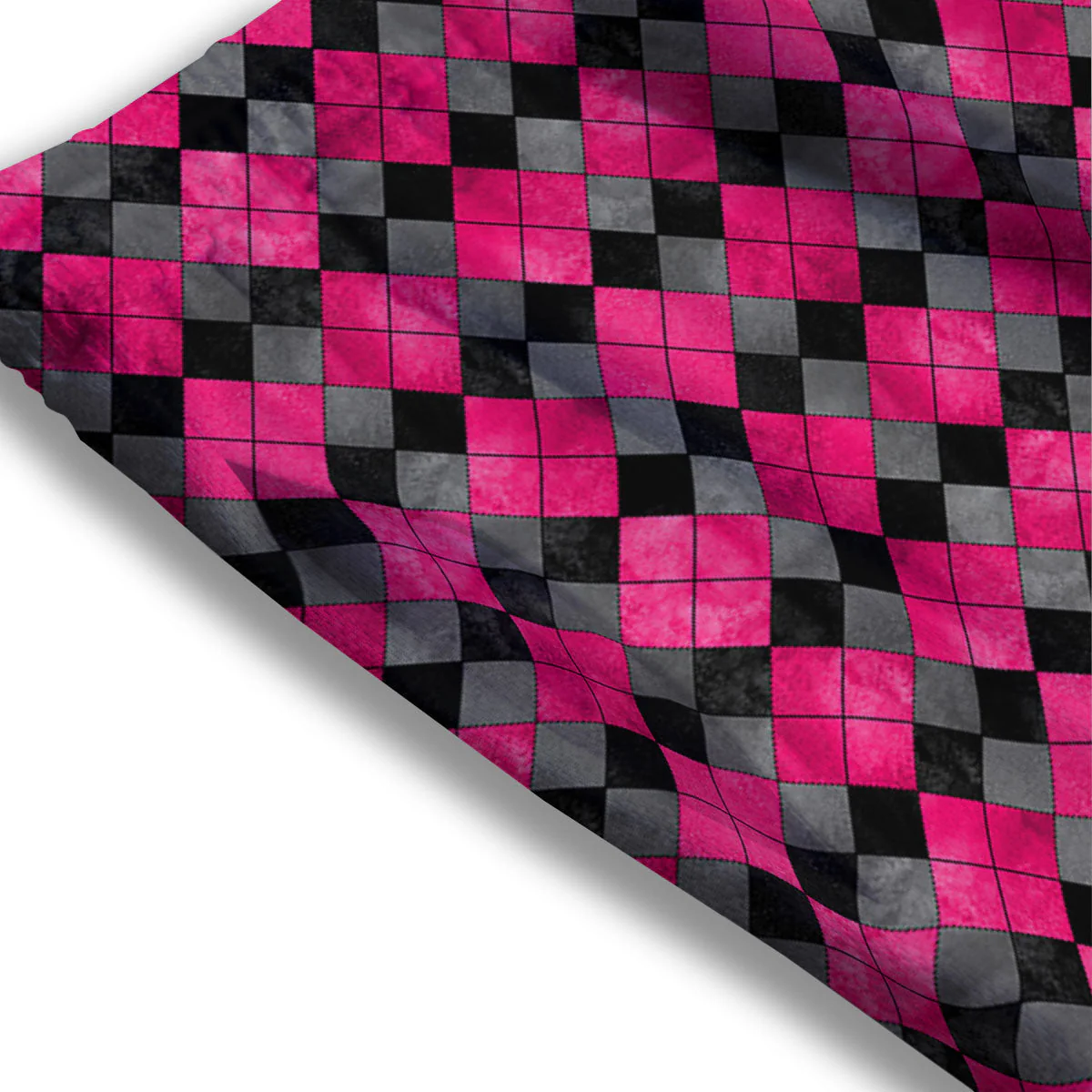 Grey Black And Purple Argyle Print Mesh Shorts - Image 3