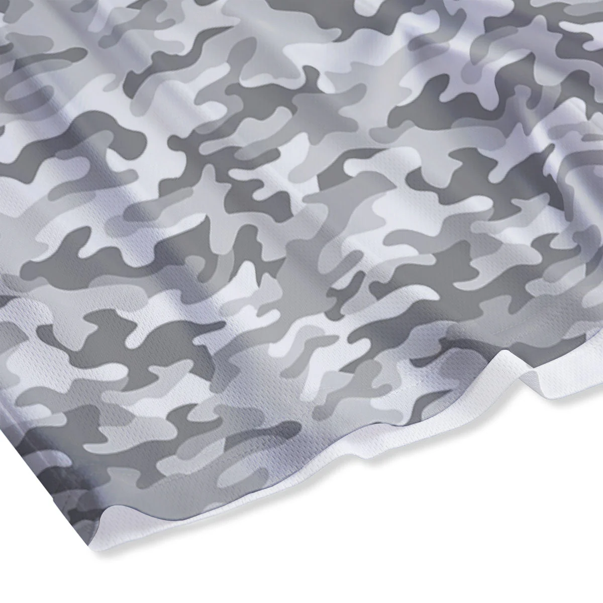Grey Camouflage Print Pattern Mesh Shorts - Image 4