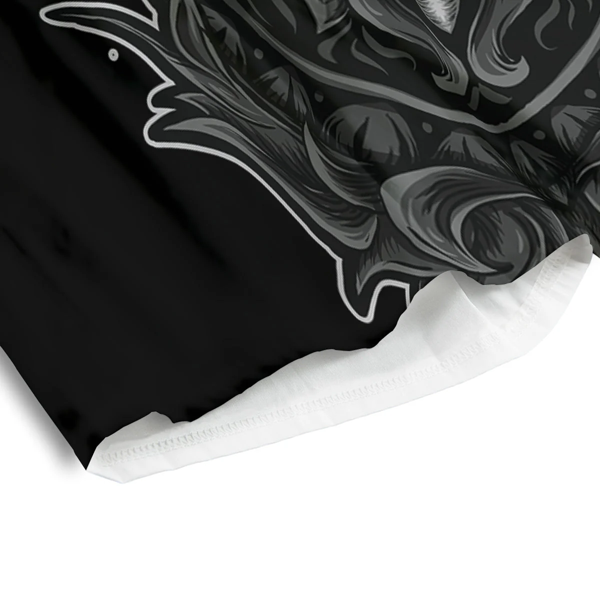 Grey Moth Skull Print Men's Athletic Shorts - Image 4