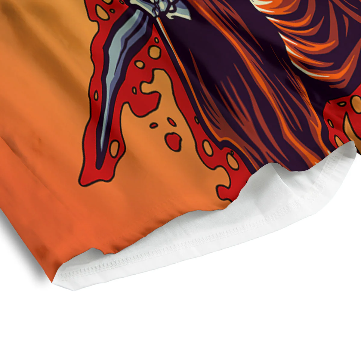 Grim Reaper And Fire Print Men's Athletic Shorts - Image 4