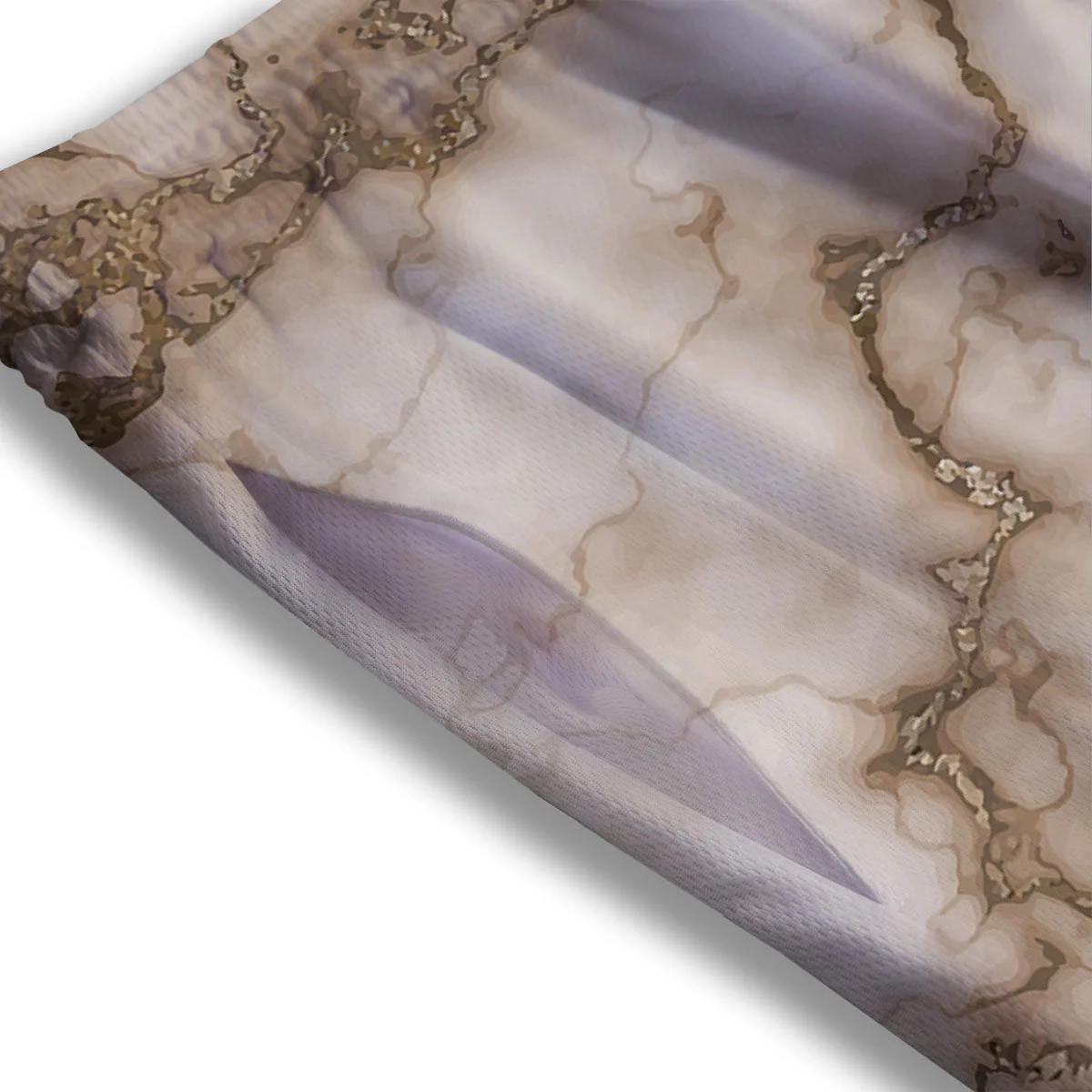 Grunge Marble White Brown Print Pattern Mesh Shorts - Image 3