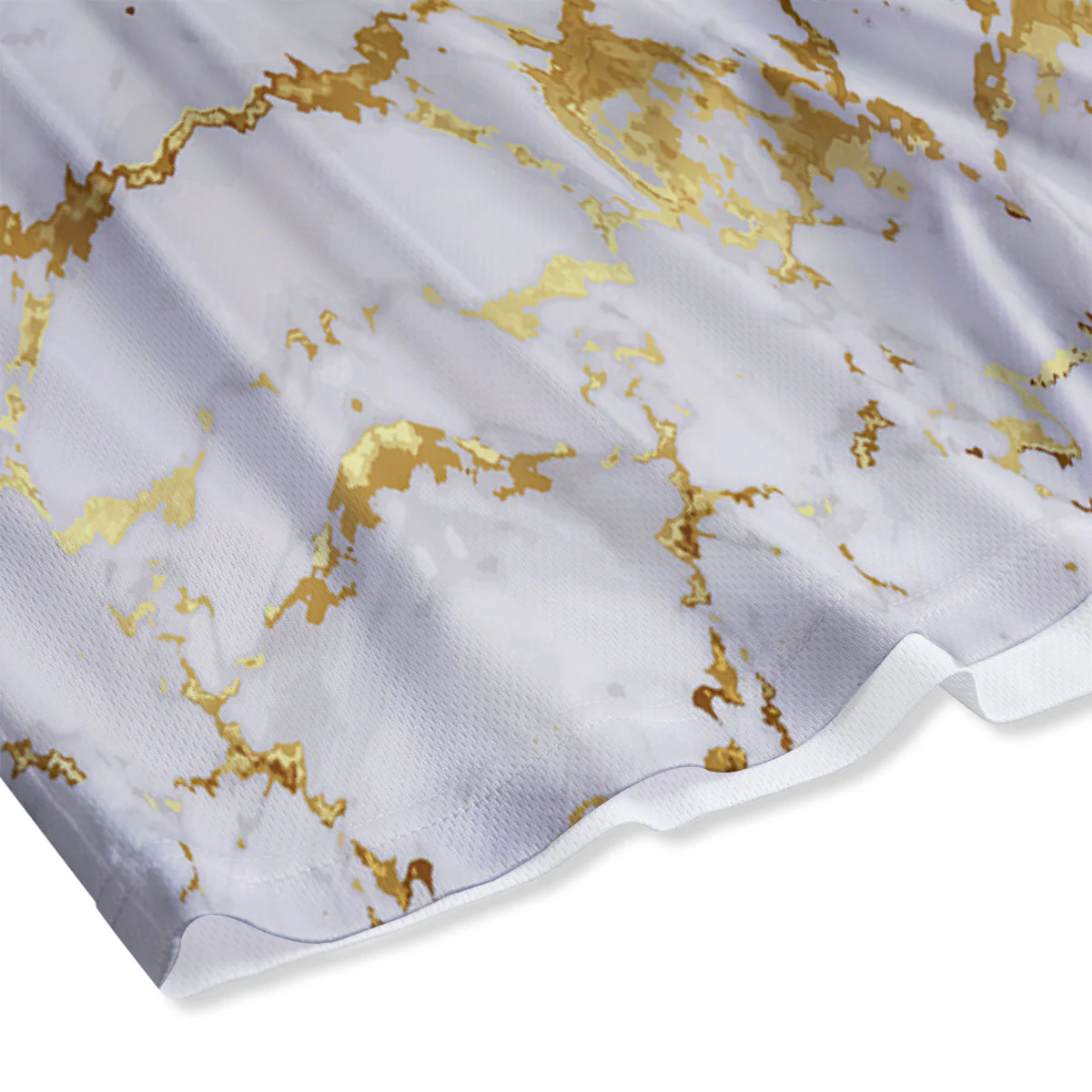 Grunge Marble White Gold Print Pattern Mesh Shorts - Image 4