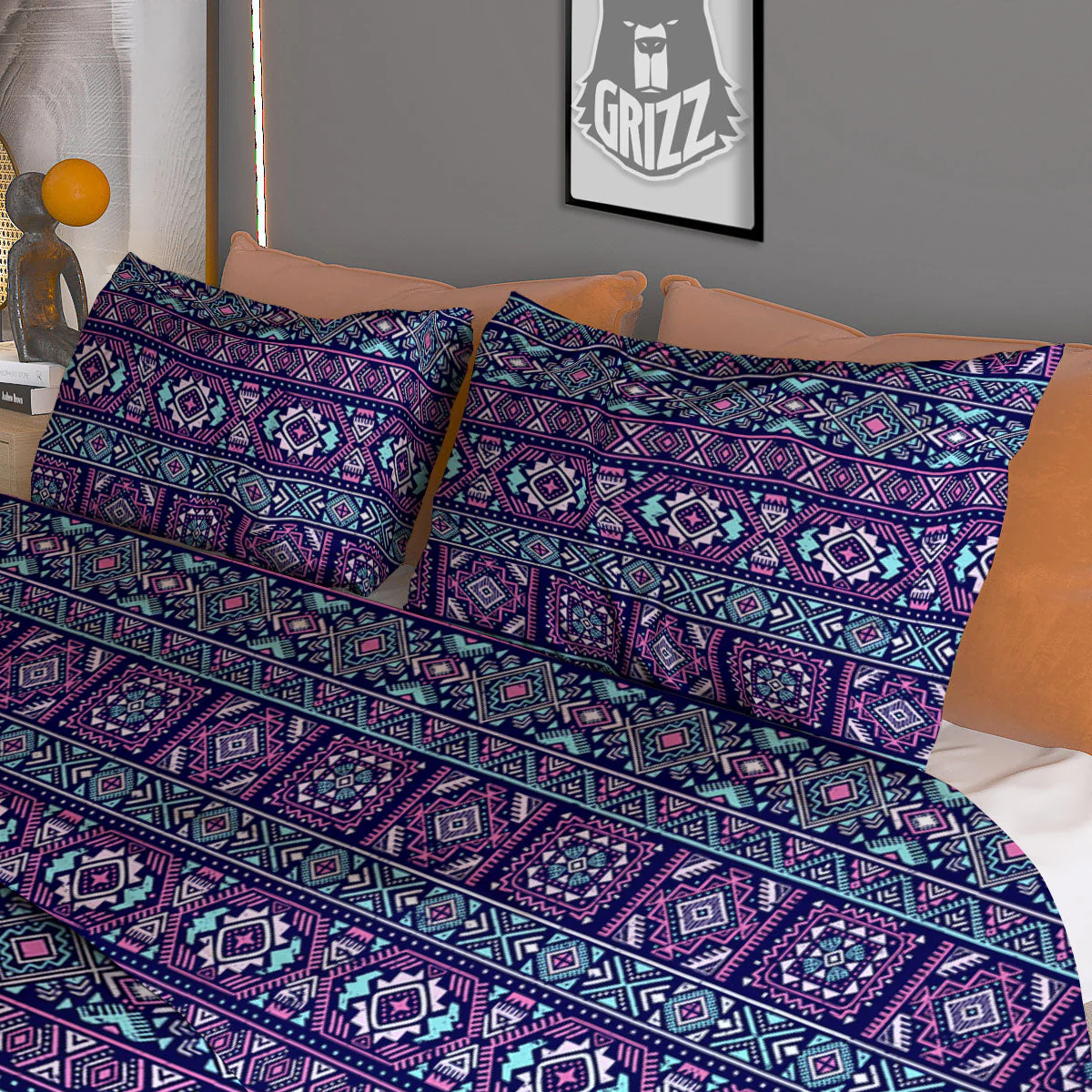 Grunge Trippy Ethnic Aztec Print Duvet Cover Bedding Set - Image 3
