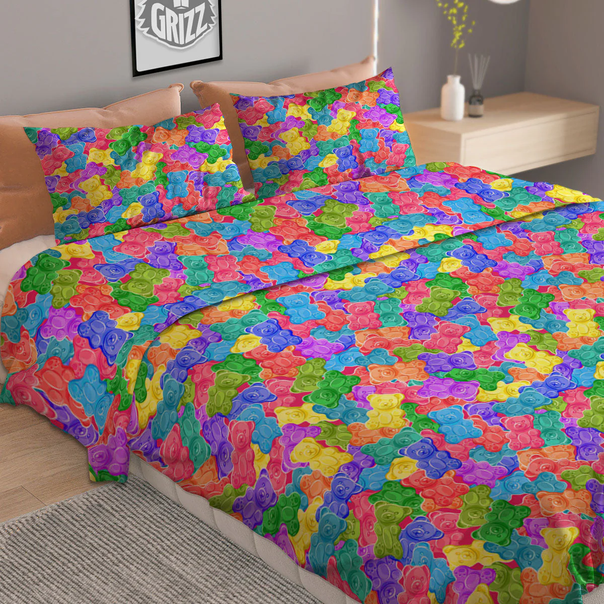 Gummy Bear Colorful Print Duvet Cover Bedding Set - Image 2