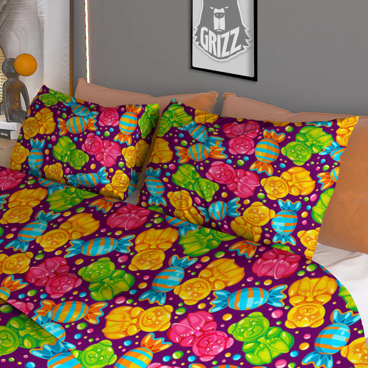 Gummy Colorful Print Duvet Cover Bedding Set - Image 3