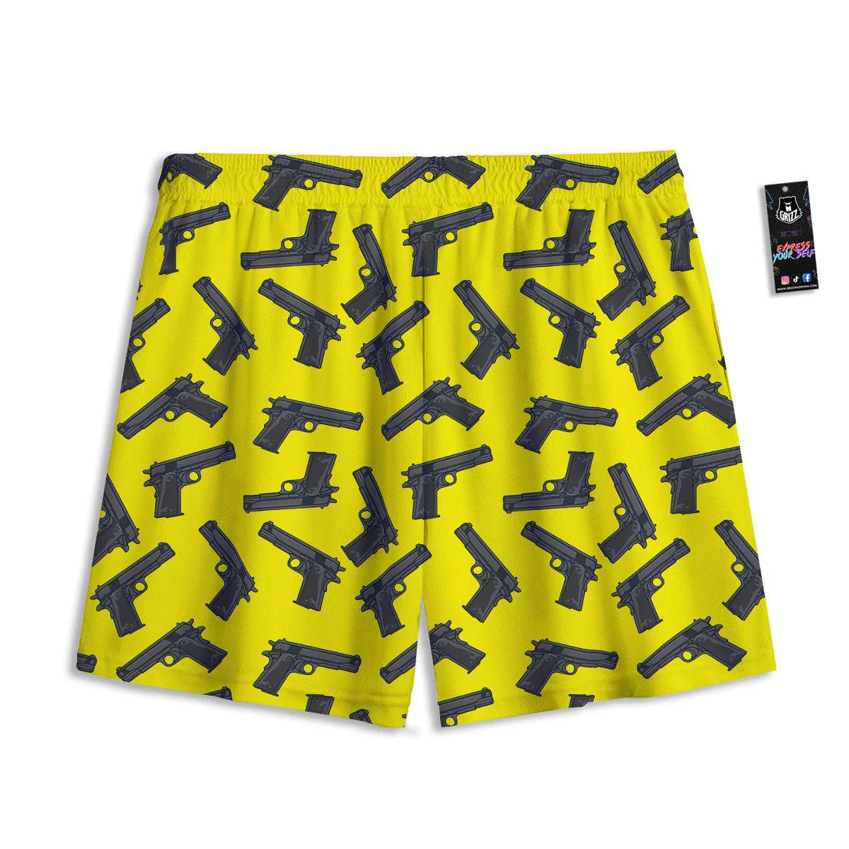Guns Military Print Pattern Mesh Shorts - Image 2