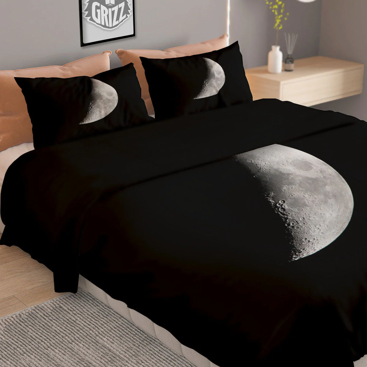 Half Moon Print Duvet Cover Bedding Set - Image 2