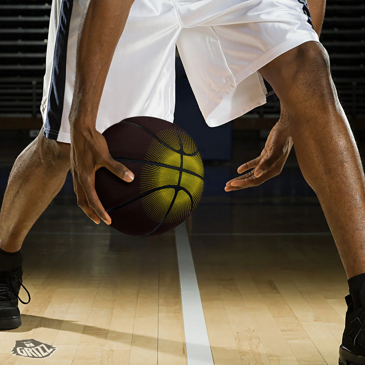 Halftone Sun Dot Print Basketball - Image 3
