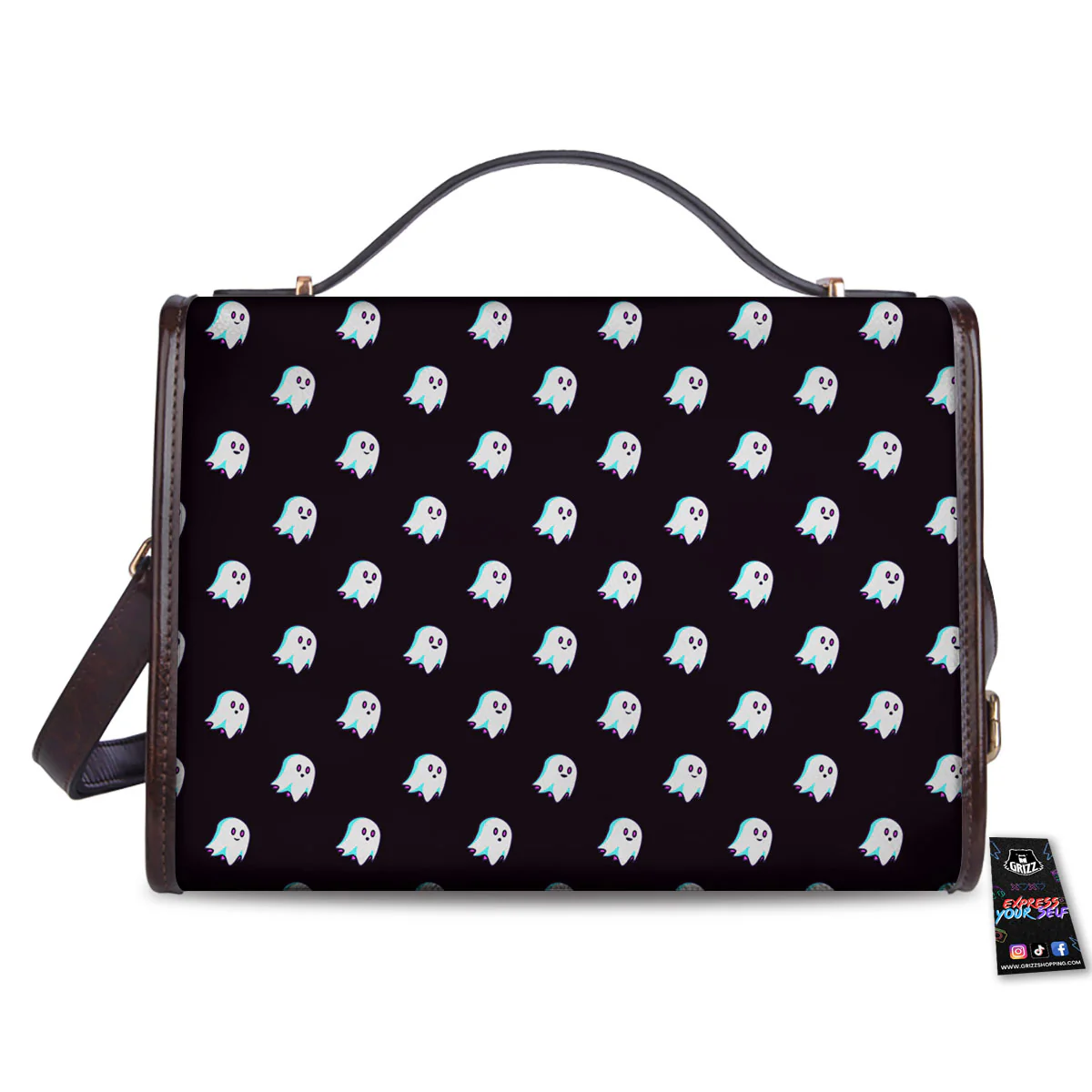 Halloween Ghost Little Print Pattern Women's Satchel Bag - Image 2