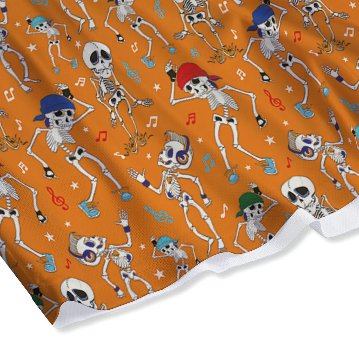 Halloween Party Orange Print Pattern Mesh Shorts - Image 4