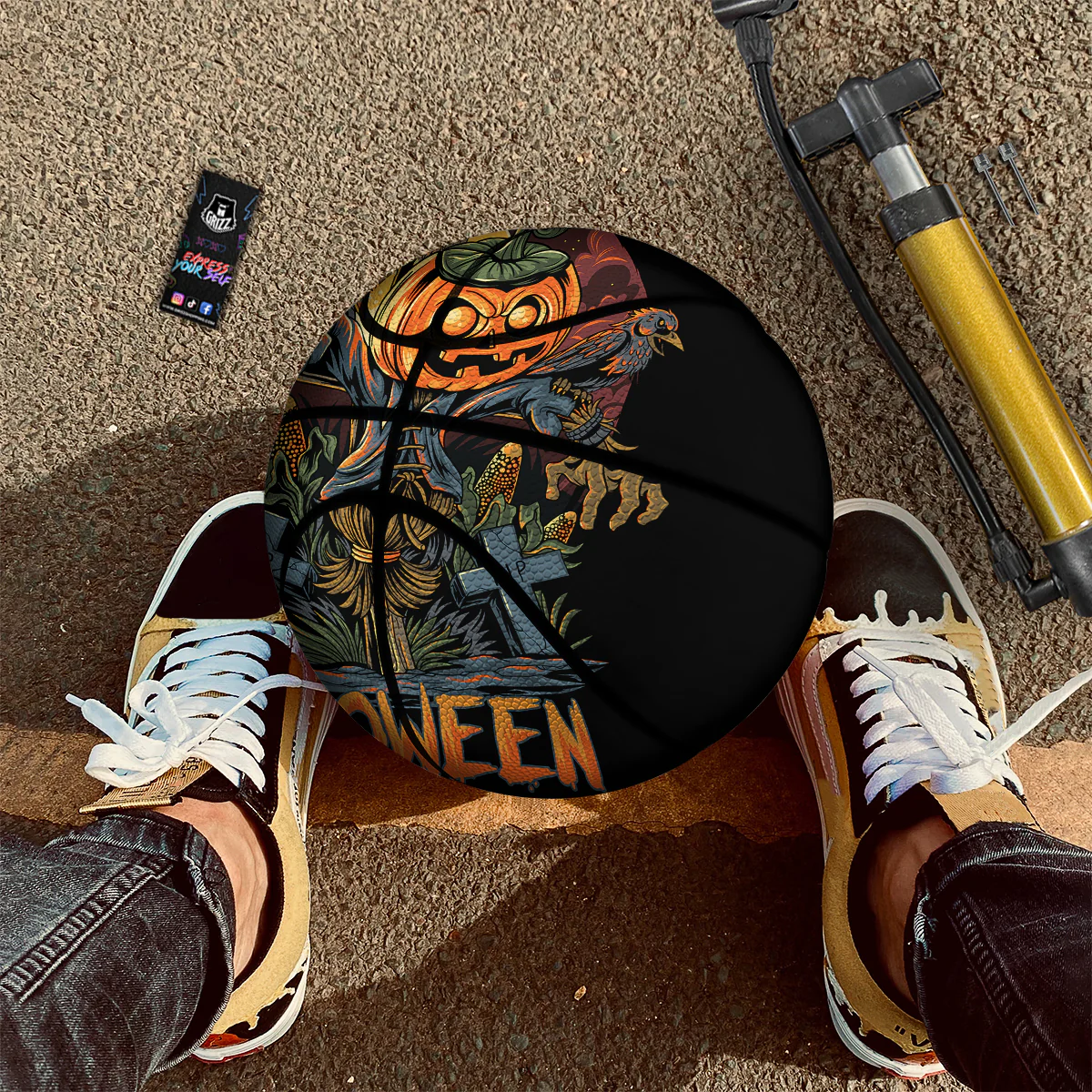 Halloween Scarecrow Print Basketball - Image 2